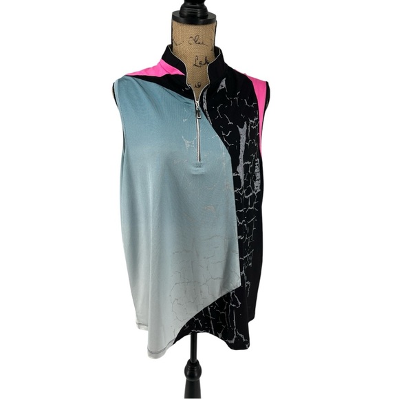 jamie sadock Tops - Jamie Sadock Sleeveless Golf Blouse Activewear Pickleball Performance Loose‎ Fit